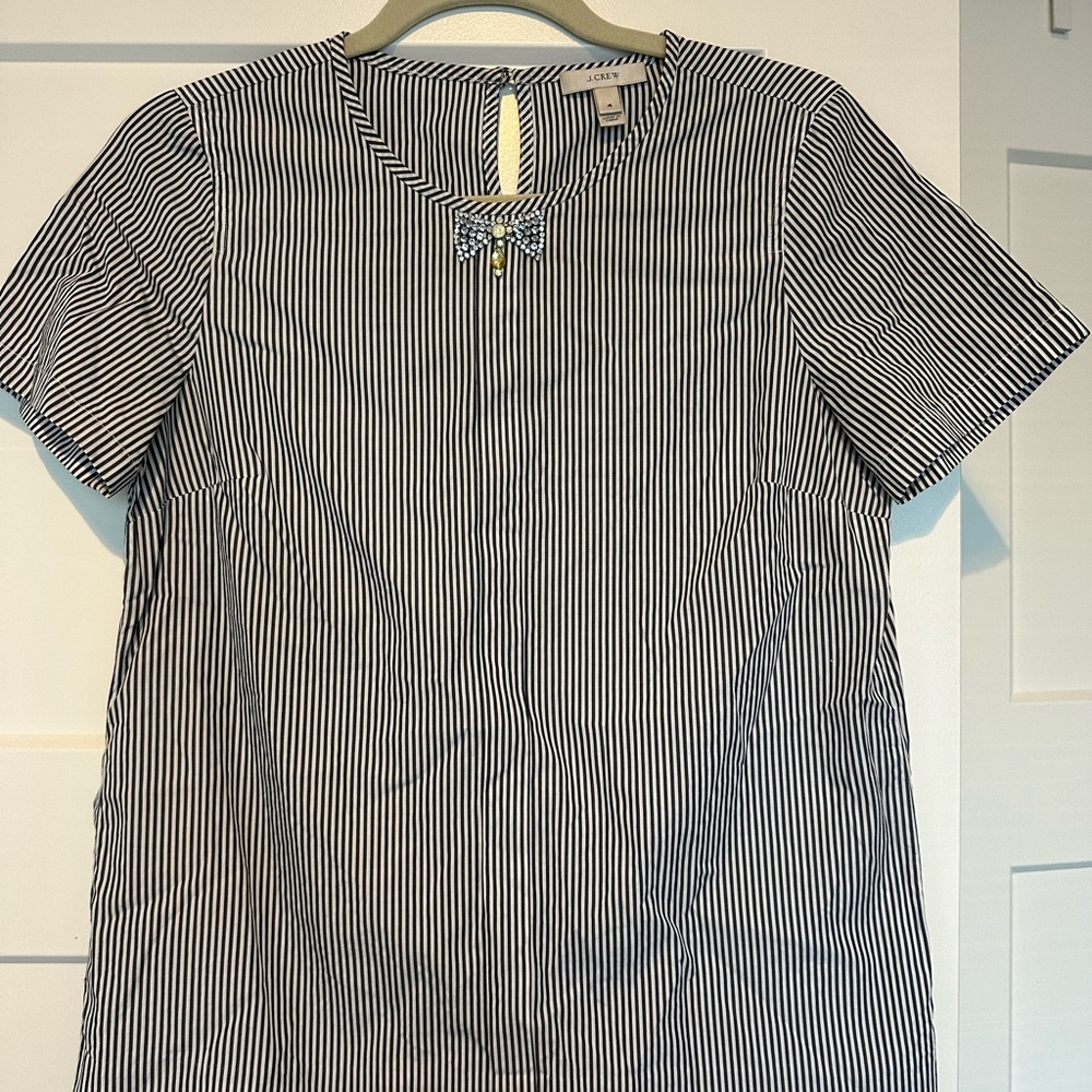 J. Crew Black and White Striped Blouse